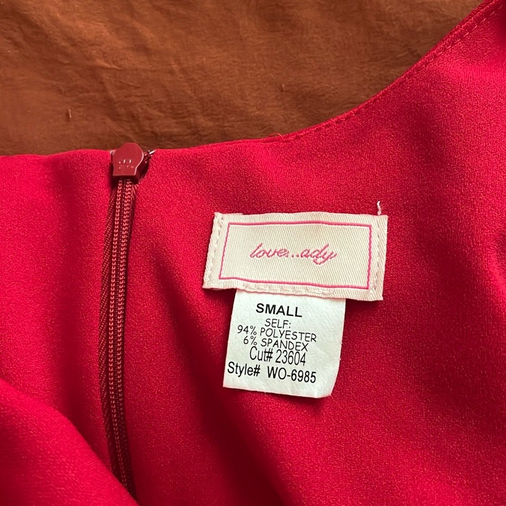 Christmas Red Polyester Wavy Neckline Jumpsuit - Picture 10 of 10